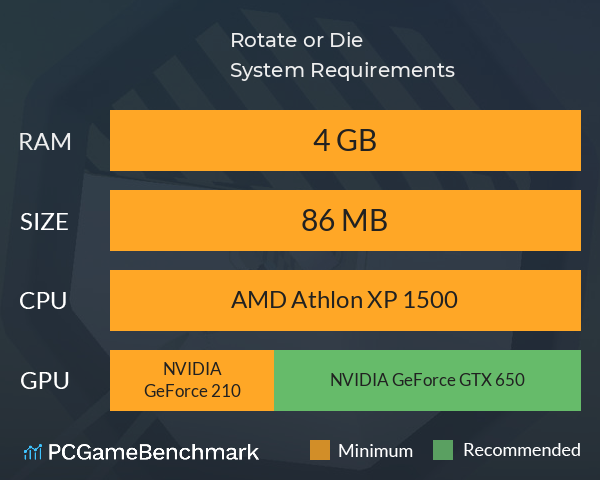 Rotate or Die System Requirements PC Graph - Can I Run Rotate or Die