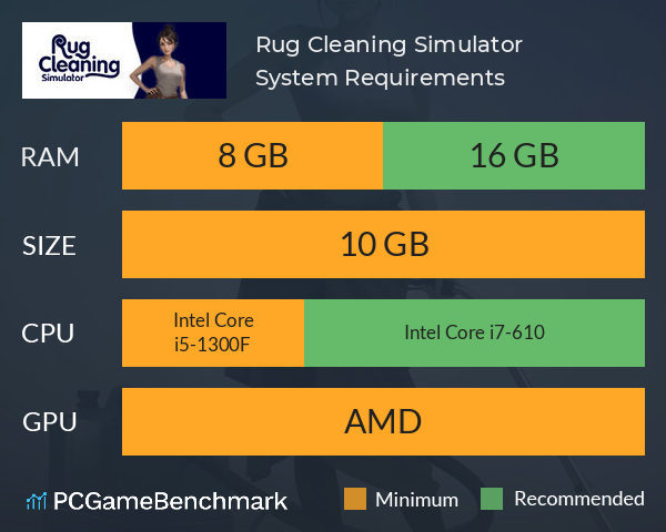 Rug Cleaning Simulator System Requirements PC Graph - Can I Run Rug Cleaning Simulator