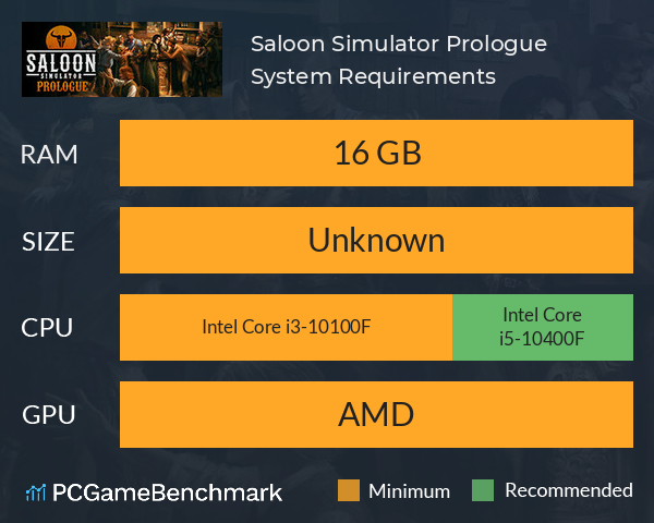 Saloon Simulator: Prologue System Requirements PC Graph - Can I Run Saloon Simulator: Prologue