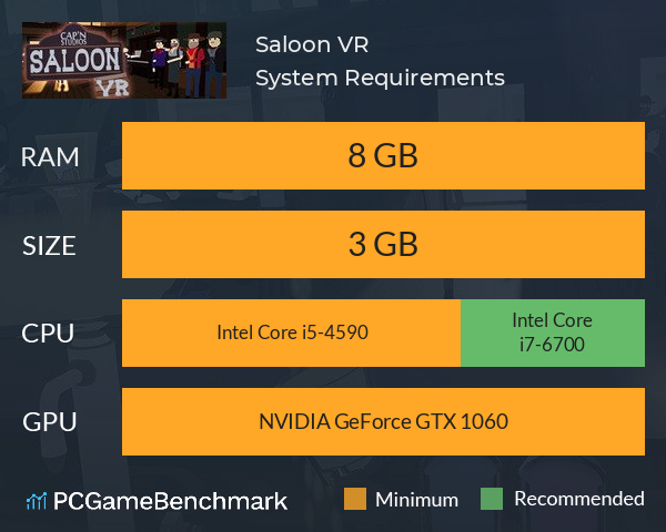 Saloon VR System Requirements PC Graph - Can I Run Saloon VR