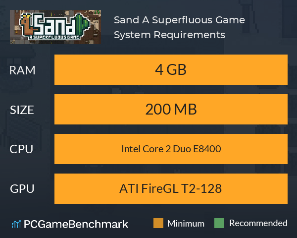 Sand: A Superfluous Game System Requirements PC Graph - Can I Run Sand: A Superfluous Game