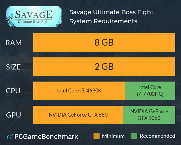 Savage: Ultimate Boss Fight System Requirements PC Graph - Can I Run Savage: Ultimate Boss Fight