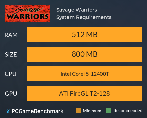 Savage Warriors System Requirements PC Graph - Can I Run Savage Warriors