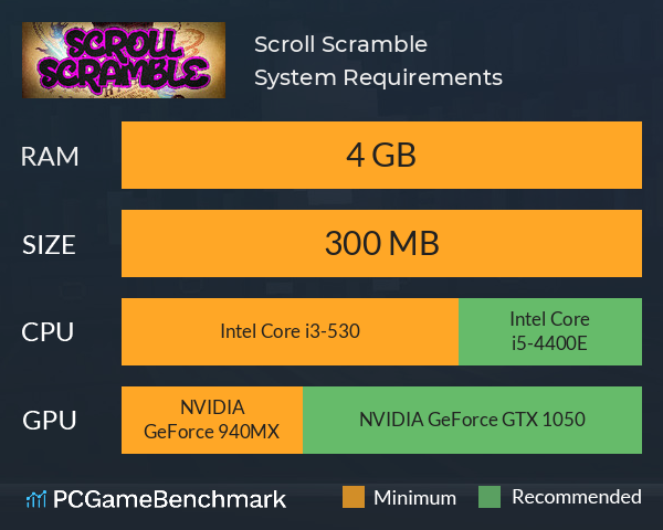 Scroll Scramble System Requirements Can I Run It PCGameBenchmark