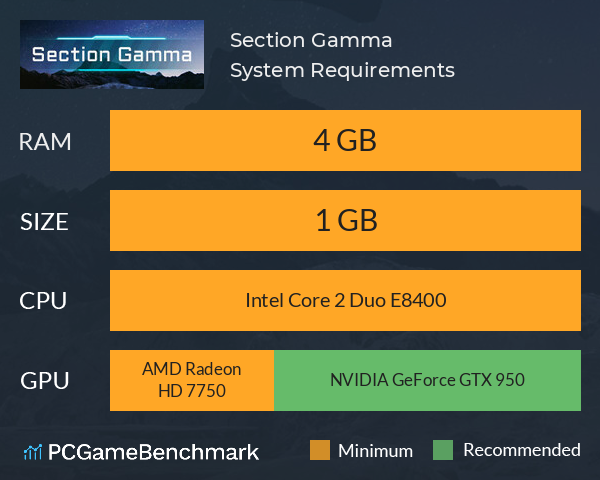 Section Gamma System Requirements PC Graph - Can I Run Section Gamma