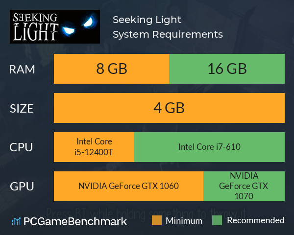 Seeking Light System Requirements PC Graph - Can I Run Seeking Light