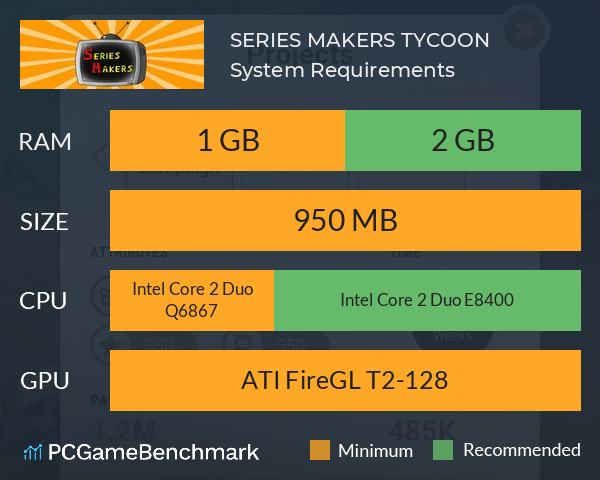 SERIES MAKERS TYCOON System Requirements PC Graph - Can I Run SERIES MAKERS TYCOON