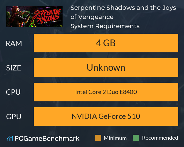 Serpentine Shadows and the Joys of Vengeance System Requirements PC Graph - Can I Run Serpentine Shadows and the Joys of Vengeance