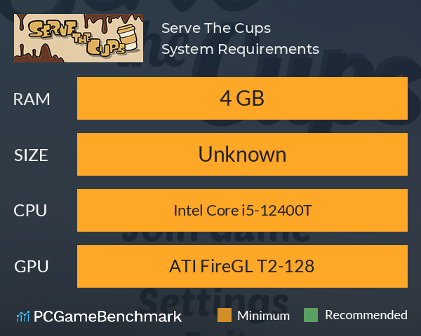 Serve The Cups System Requirements PC Graph - Can I Run Serve The Cups