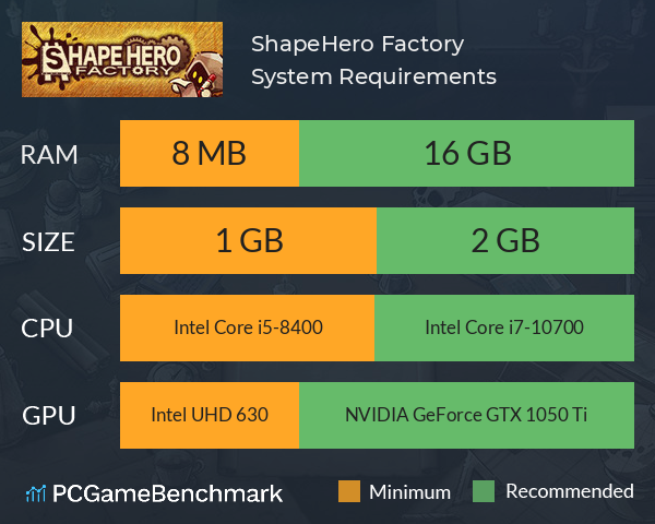 ShapeHero Factory System Requirements PC Graph - Can I Run ShapeHero Factory