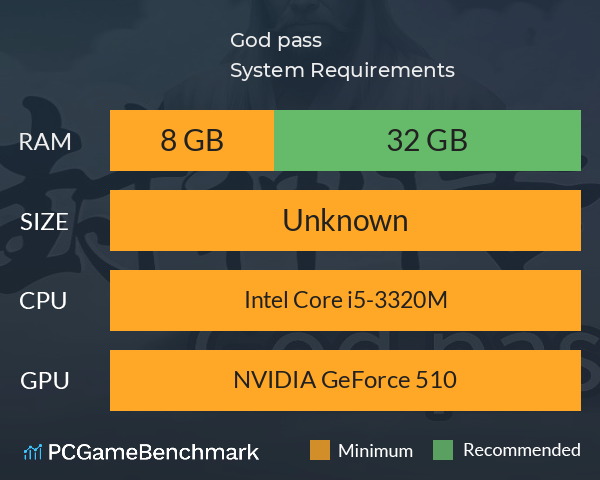 神话：封神传God pass System Requirements PC Graph - Can I Run 神话：封神传God pass