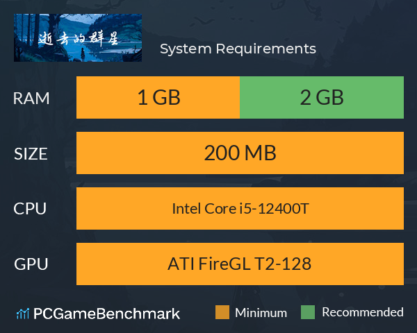 逝去的群星 System Requirements PC Graph - Can I Run 逝去的群星