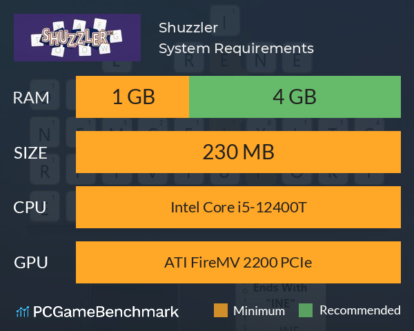 Shuzzler System Requirements PC Graph - Can I Run Shuzzler