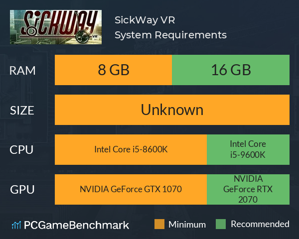 SickWay VR System Requirements PC Graph - Can I Run SickWay VR