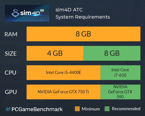 sim4D ATC System Requirements PC Graph - Can I Run sim4D ATC