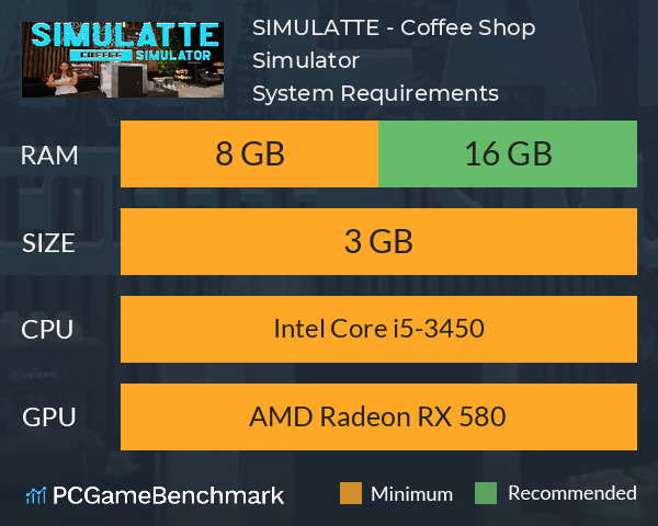 SIMULATTE - Coffee Shop Simulator System Requirements PC Graph - Can I Run SIMULATTE - Coffee Shop Simulator