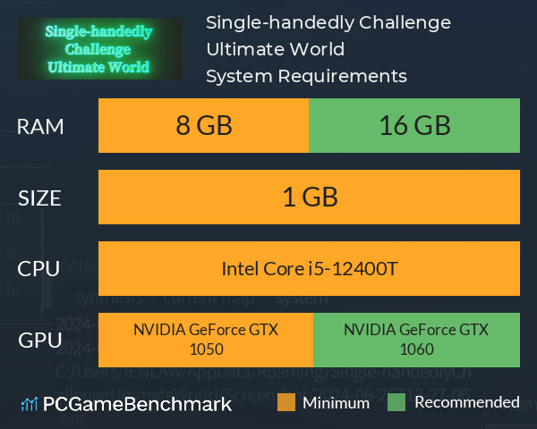 Single-handedly Challenge Ultimate World System Requirements PC Graph - Can I Run Single-handedly Challenge Ultimate World