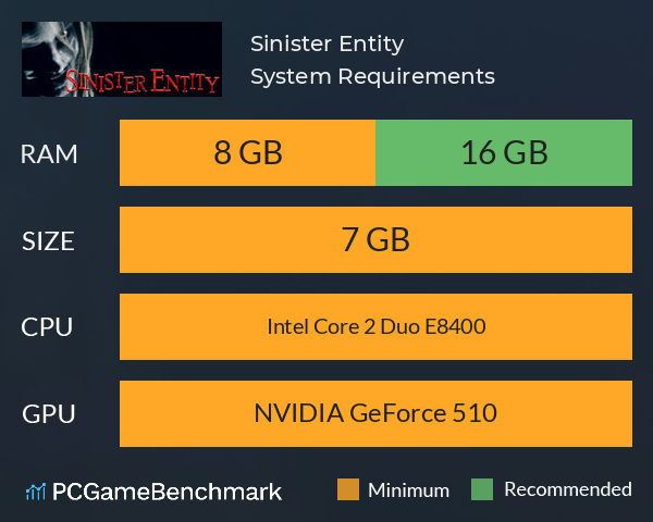Sinister Entity System Requirements PC Graph - Can I Run Sinister Entity