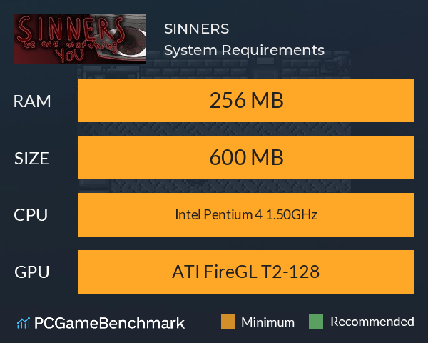 SINNERS System Requirements PC Graph - Can I Run SINNERS