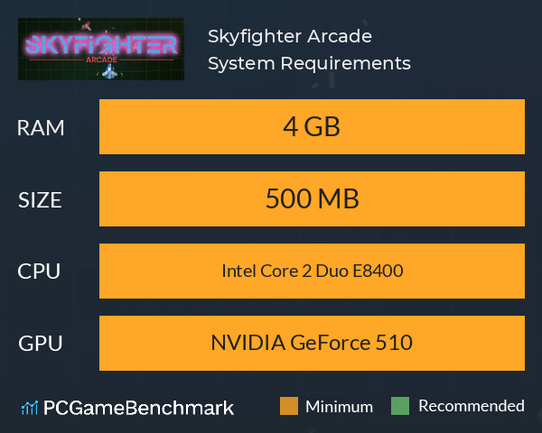 Skyfighter Arcade System Requirements PC Graph - Can I Run Skyfighter Arcade