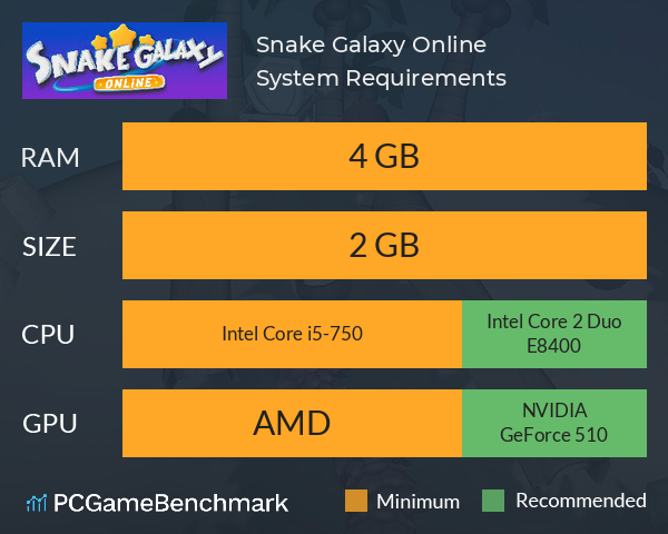 Snake Galaxy Online System Requirements PC Graph - Can I Run Snake Galaxy Online