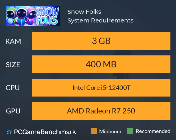 Snow Folks System Requirements PC Graph - Can I Run Snow Folks