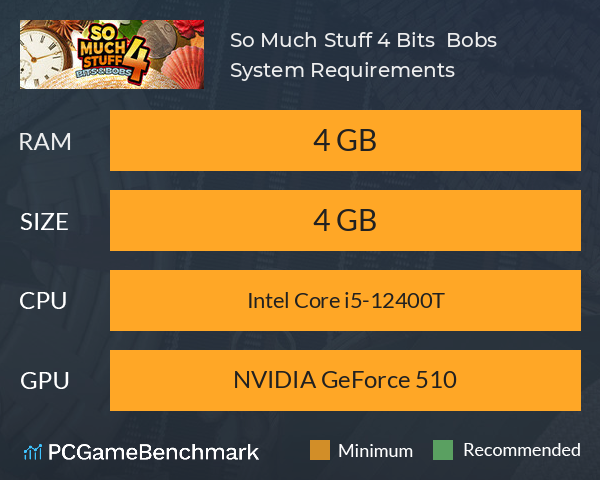 So Much Stuff 4: Bits & Bobs System Requirements PC Graph - Can I Run So Much Stuff 4: Bits & Bobs