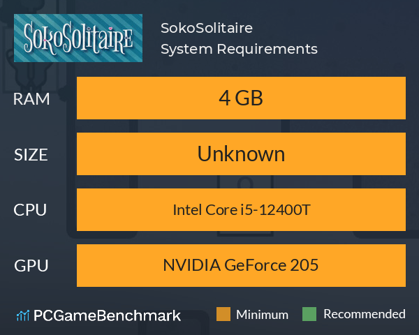 SokoSolitaire System Requirements PC Graph - Can I Run SokoSolitaire