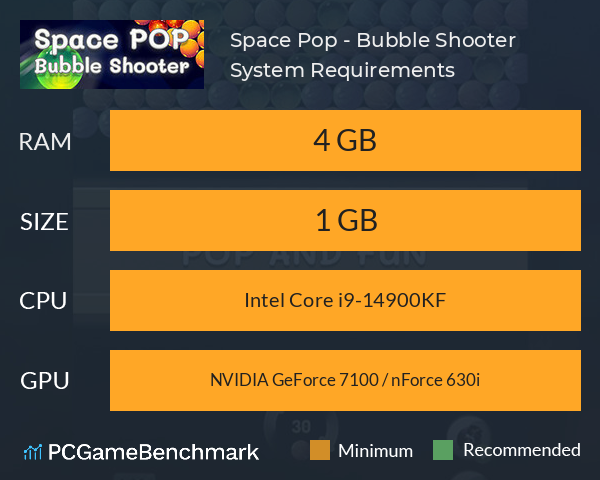 Space Pop - Bubble Shooter System Requirements PC Graph - Can I Run Space Pop - Bubble Shooter