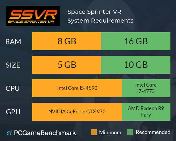 Space Sprinter VR System Requirements PC Graph - Can I Run Space Sprinter VR