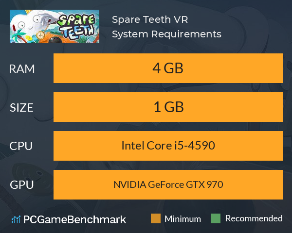 Spare Teeth VR System Requirements PC Graph - Can I Run Spare Teeth VR