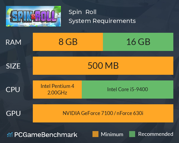 Spin & Roll System Requirements PC Graph - Can I Run Spin & Roll