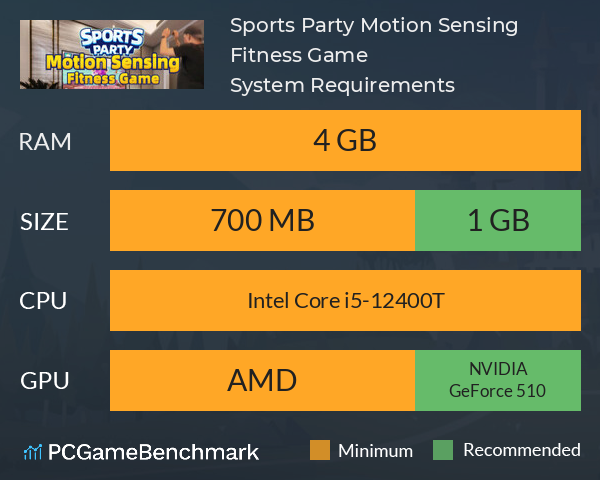 Sports Party Motion Sensing Fitness Game System Requirements PC Graph - Can I Run Sports Party Motion Sensing Fitness Game