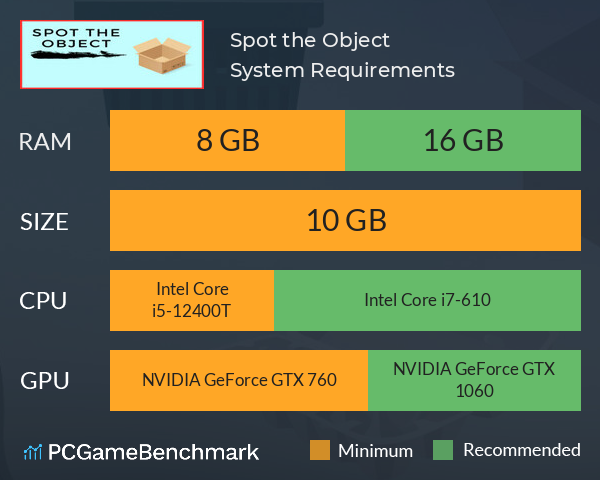 Spot the Object System Requirements PC Graph - Can I Run Spot the Object