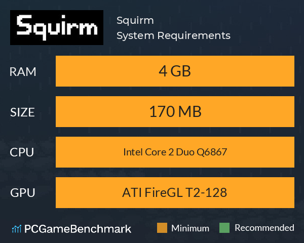 Squirm System Requirements PC Graph - Can I Run Squirm