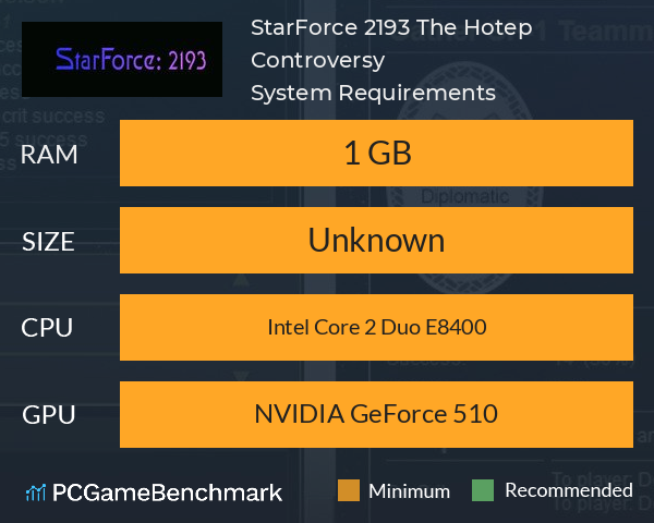 StarForce 2193: The Hotep Controversy System Requirements PC Graph - Can I Run StarForce 2193: The Hotep Controversy