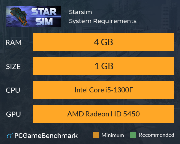 Starsim System Requirements PC Graph - Can I Run Starsim