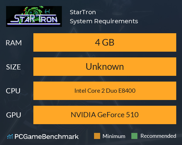 StarTron System Requirements PC Graph - Can I Run StarTron