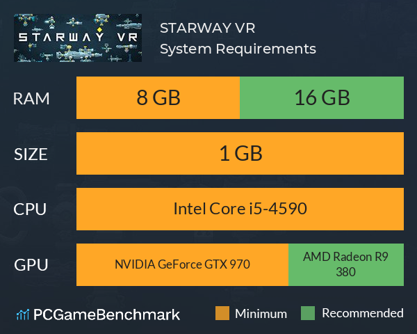 STARWAY VR System Requirements PC Graph - Can I Run STARWAY VR