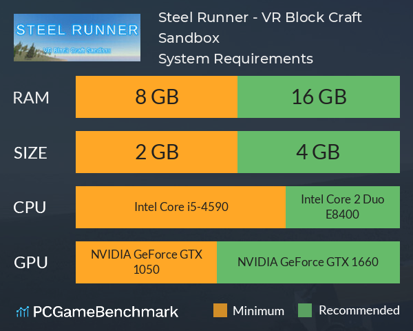 Steel Runner - VR Block Craft Sandbox System Requirements PC Graph - Can I Run Steel Runner - VR Block Craft Sandbox