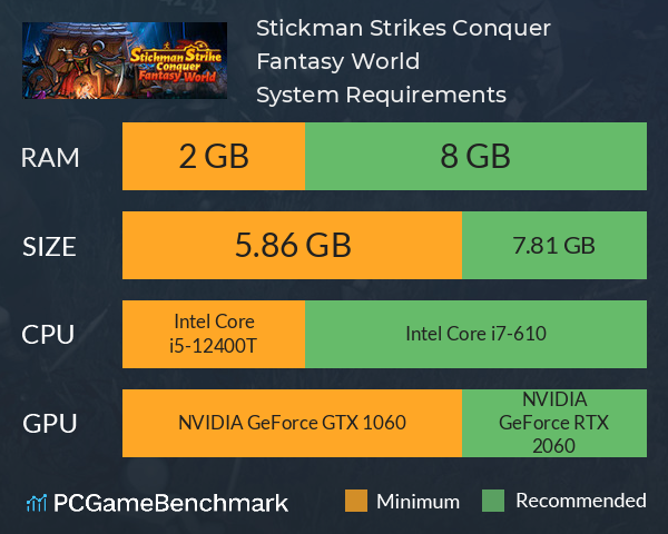 Stickman Strikes: Conquer Fantasy World System Requirements PC Graph - Can I Run Stickman Strikes: Conquer Fantasy World