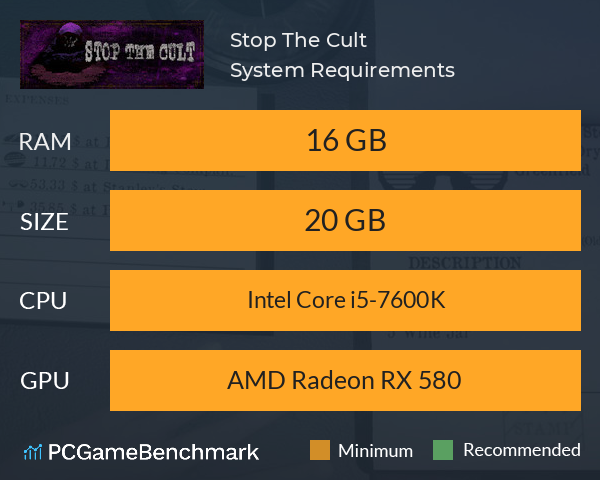 Stop The Cult System Requirements PC Graph - Can I Run Stop The Cult