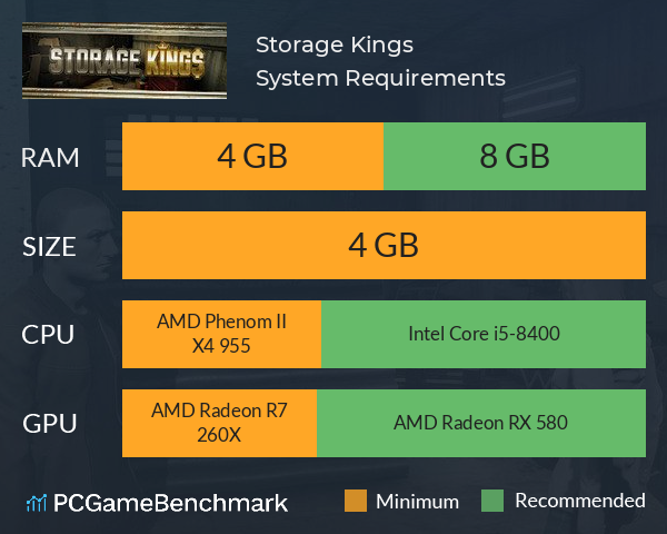 Storage Kings System Requirements PC Graph - Can I Run Storage Kings