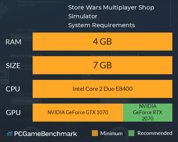 Store Wars: Multiplayer Shop Simulator System Requirements PC Graph - Can I Run Store Wars: Multiplayer Shop Simulator