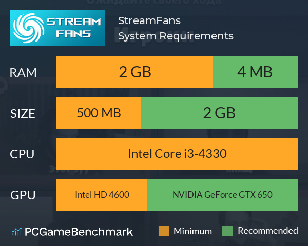 StreamFans System Requirements PC Graph - Can I Run StreamFans