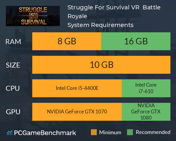 Struggle For Survival VR : Battle Royale System Requirements PC Graph - Can I Run Struggle For Survival VR : Battle Royale