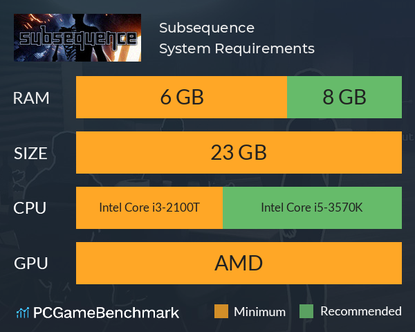 Subsequence System Requirements PC Graph - Can I Run Subsequence