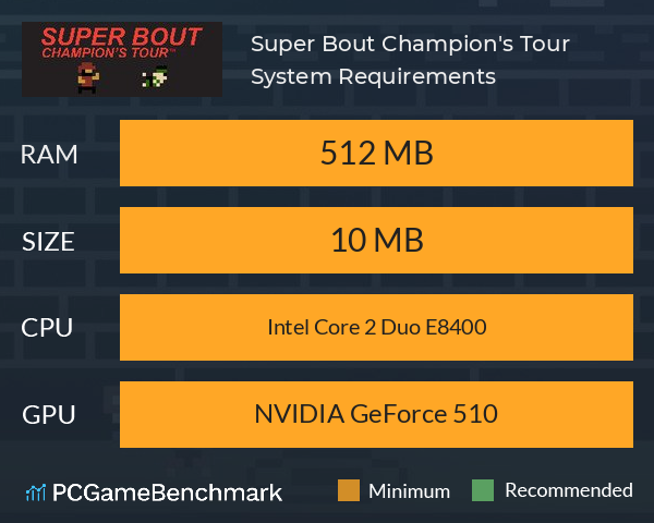 Super Bout: Champion's Tour System Requirements PC Graph - Can I Run Super Bout: Champion's Tour