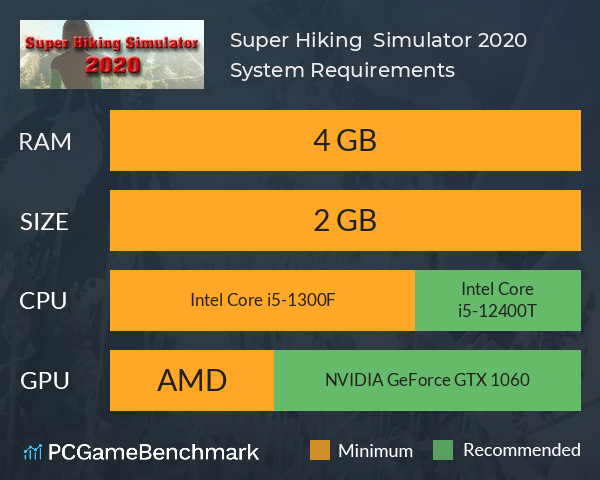 Super Hiking  Simulator 2020 System Requirements PC Graph - Can I Run Super Hiking  Simulator 2020