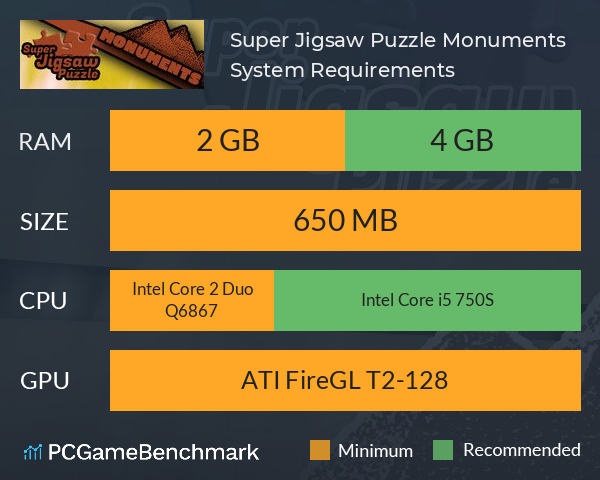 Super Jigsaw Puzzle: Monuments System Requirements PC Graph - Can I Run Super Jigsaw Puzzle: Monuments